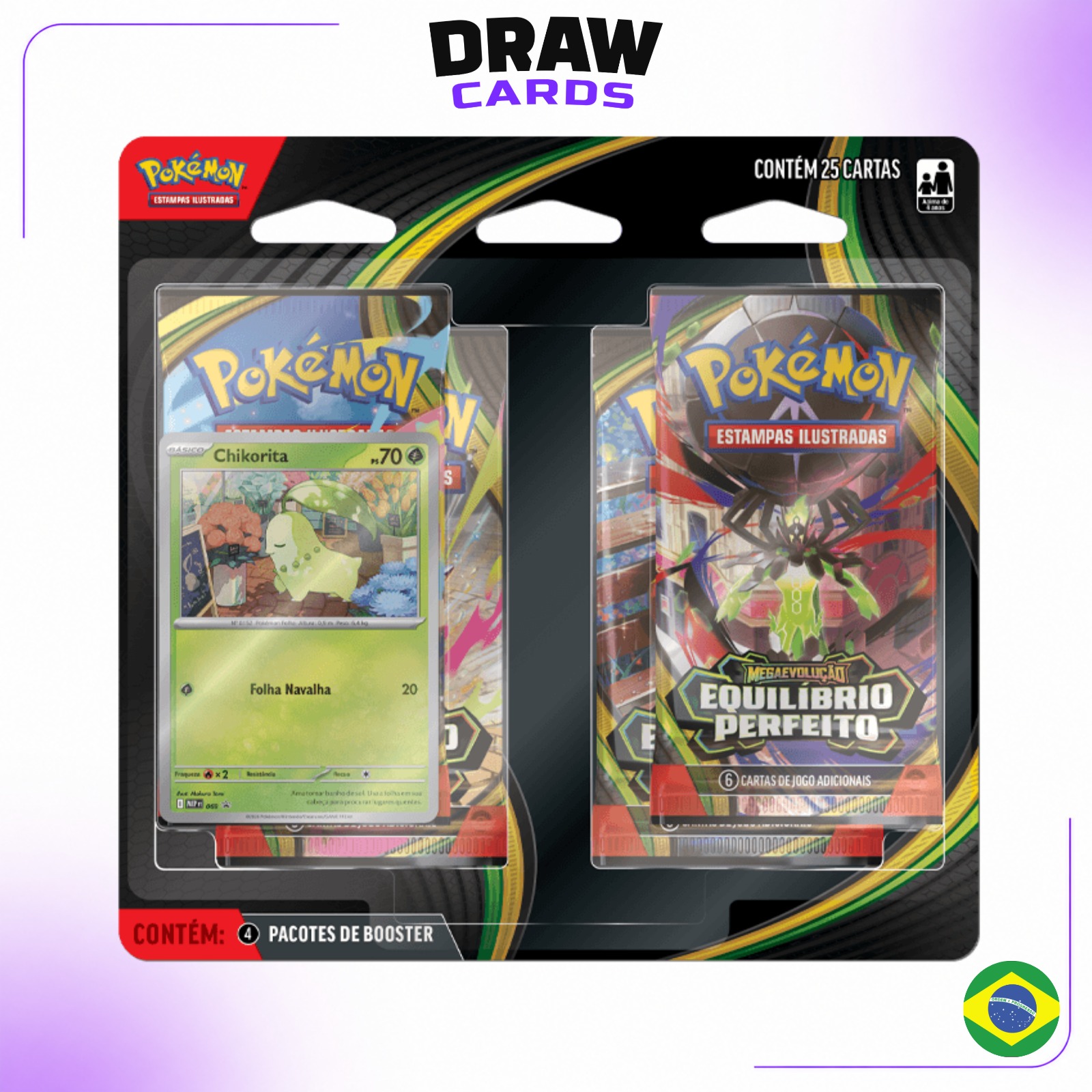 (PT-BR) Blister Quádruplo - Equilíbrio Perfeito (ME03) - Chikorita