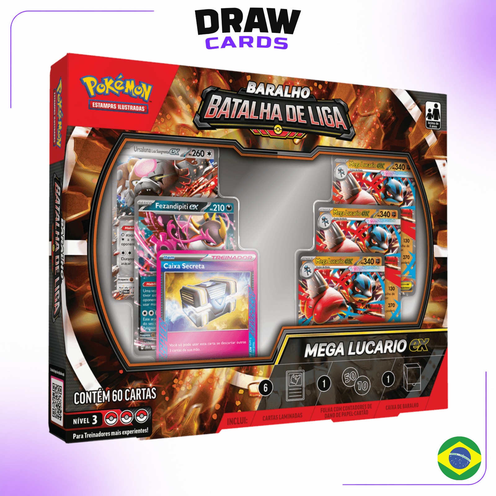 (PT-BR) Baralho Pré Construído - Baralho Batalha de Liga - Mega Lucario ex